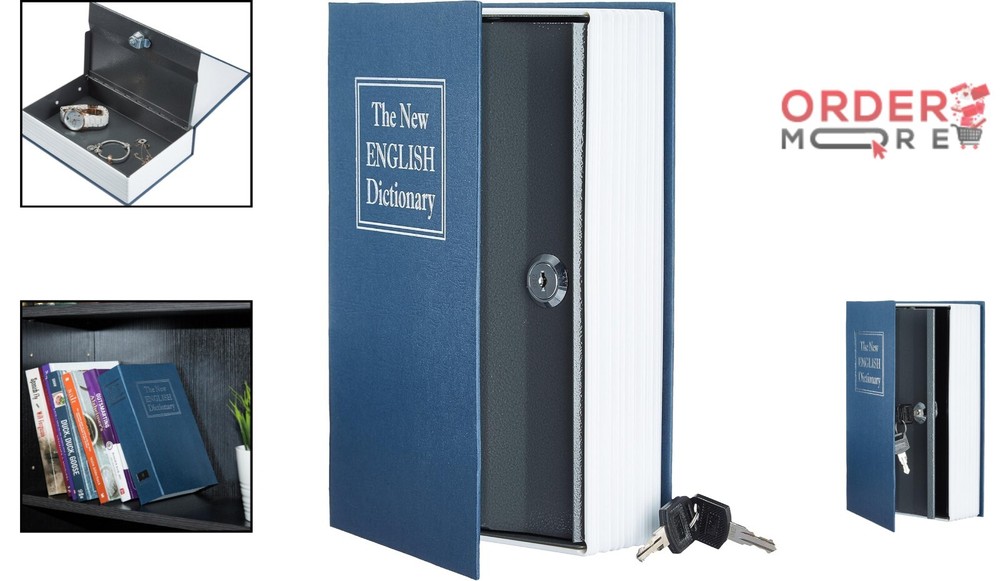 Large Portable Book Safe with Key Lock - Secure and Stylish Storage Solution