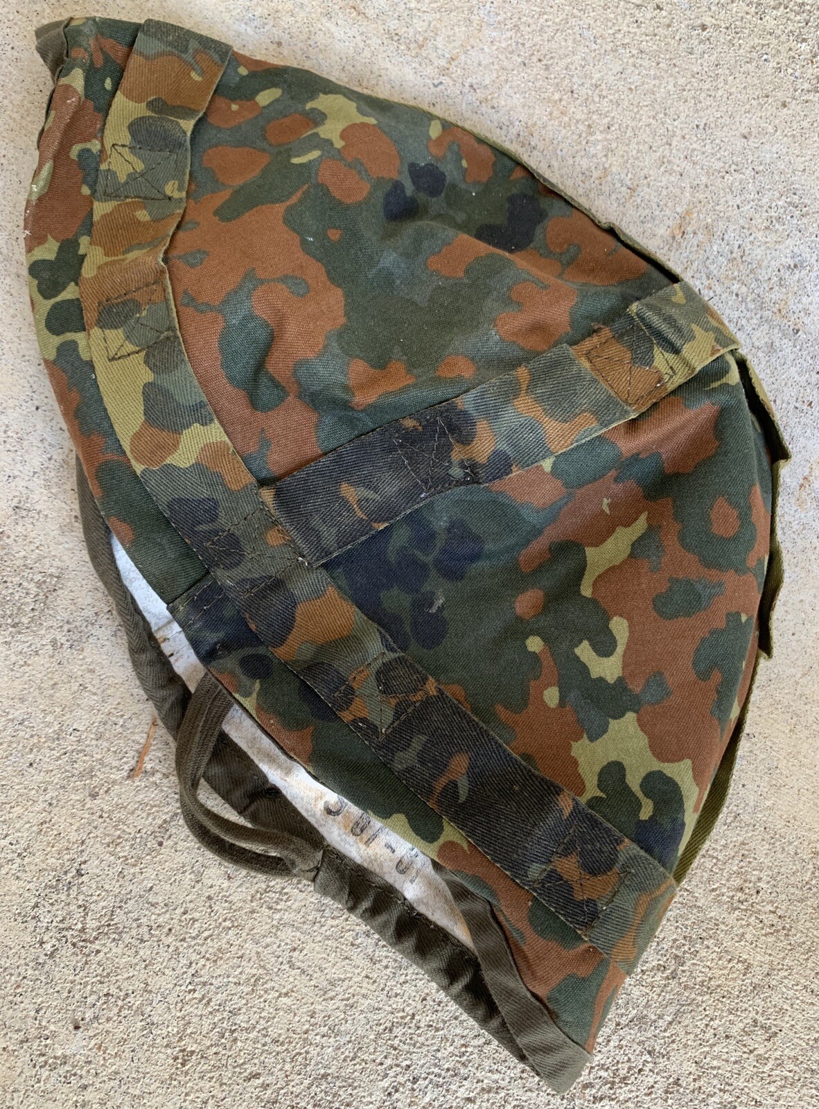 Original West German Army Surplus Flecktarn Camo Helmet Cover Snow Reversible