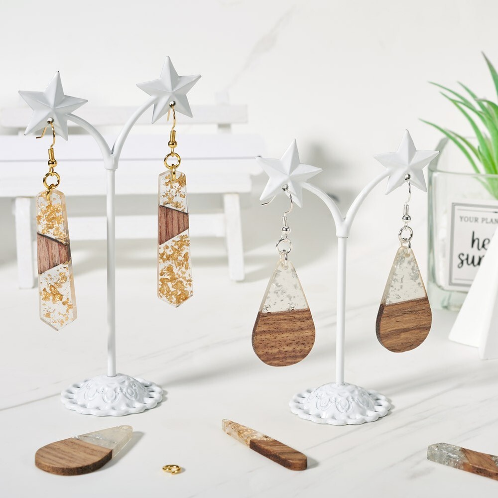 24Pcs Teardrop Polygon Rectangle Rhombus DIY Geometry Dangle Earring Making Kit