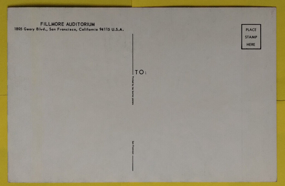 The Loading Zone TinY Tim BG119 BiLL Graham FiLLmore 1968 PoStcard