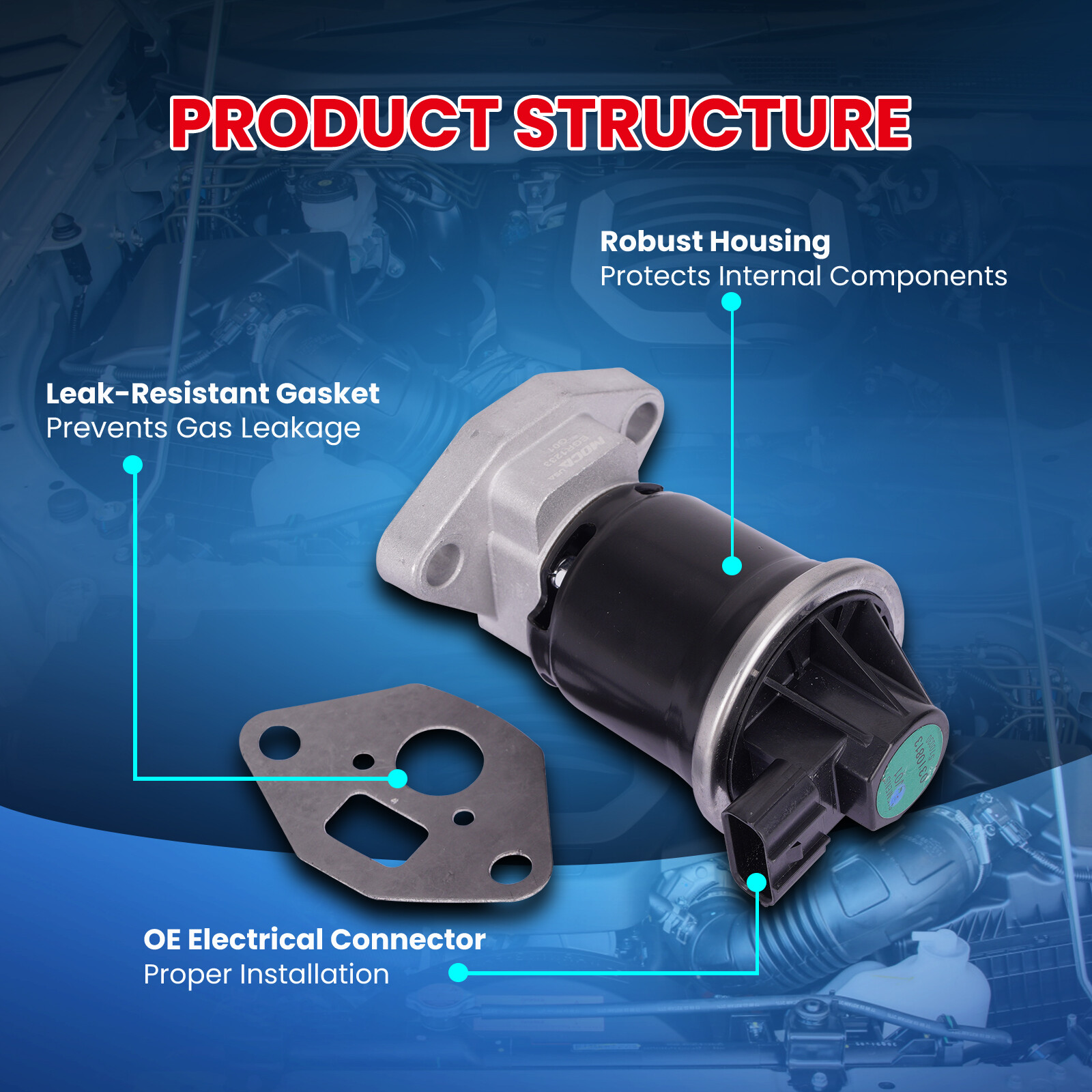 EGR Valve for 12-15 Honda Civic 14-20 Honda Fit 1.5L 10-14 Honda Insight 1.3L