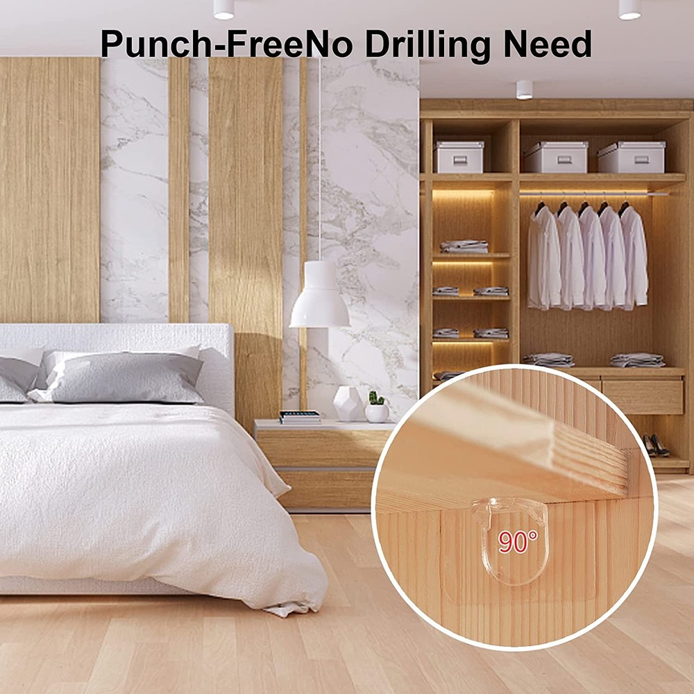 24PCS Punch Shelf Support Peg-Self Adhesive Shelves Clips for Kitchen7032