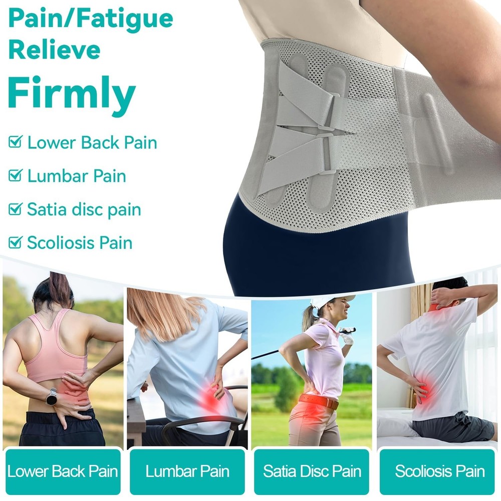 Advanced Back Brace for Lower Back Pain Relief, Fully Adjustable, Breathable ...