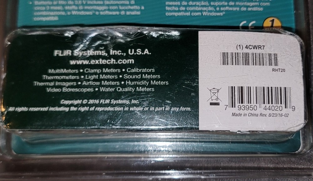 Extech RHT20 Humidity & Temperature Datalogger