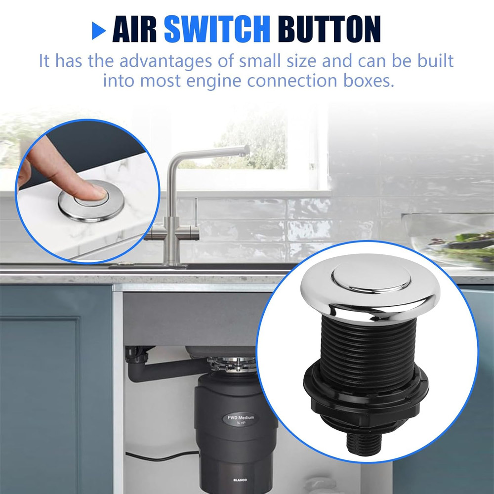 16A on off Push Button Switch Jetted Whirlpool Jet for Bath Tub Spa Garbage (Bla