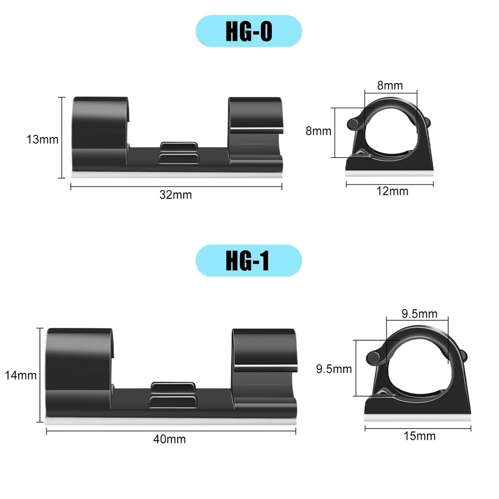 50pcs Medium Self Adhesive Cable Clips Black,Wire Clips Cable Management Wire...