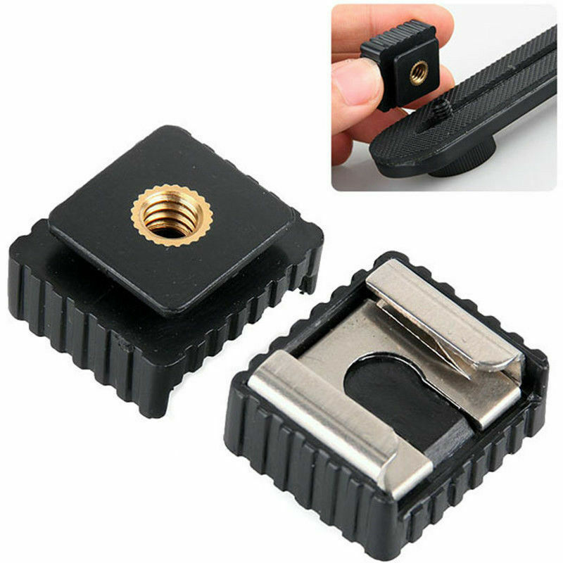 Flash Speedlite Hot Shoe Bracket Mount Adapter 1/4" Screw for Tripod Monopod