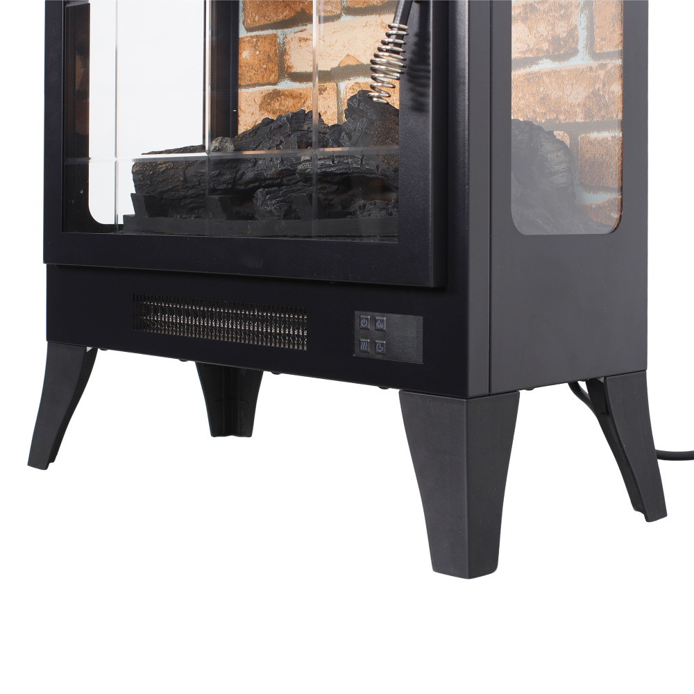 Three-Sided Open Electric Fireplace Heater with 3D Flame Effect