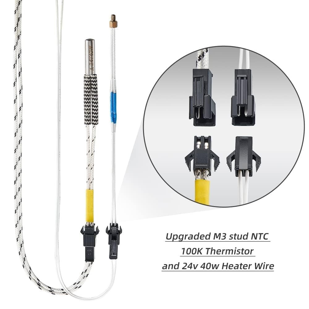 5Aplusreprap Ender 3 Hotend Upgrade: M3 Stud Thermistor,Fast Replaced, Compatibl