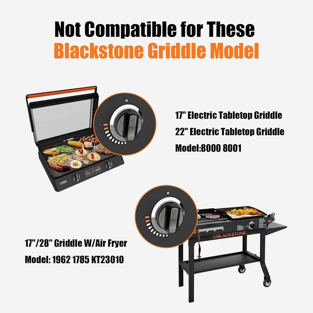 Durable Replacement Burner Knobs for Blackstone 28" & 36" Griddles, Black Finish
