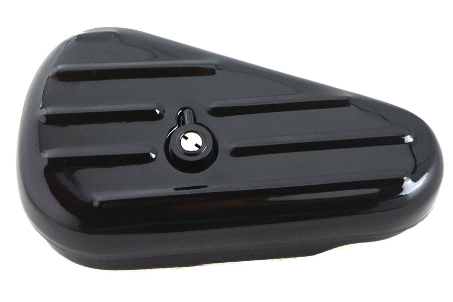 Black Left Side Oval Tool Box fits Harley Davidson