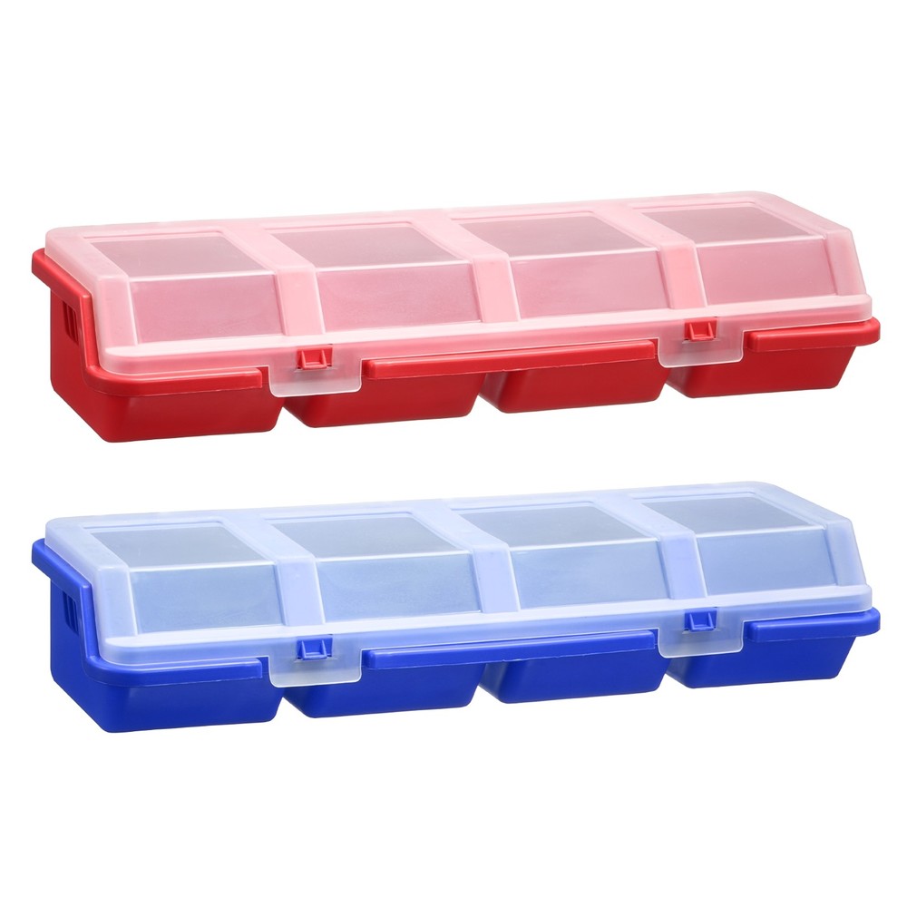 2pcs Screw Organizer Box Plastic Hardware Toolbox with Locks & Compartments