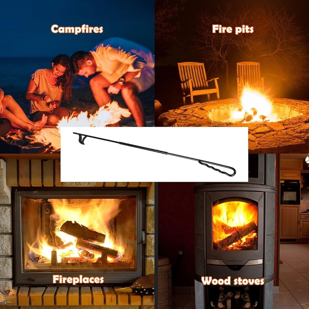 Lightweight 40-Inch Fire Poker - Quick Assembly for Effortless Fire Control