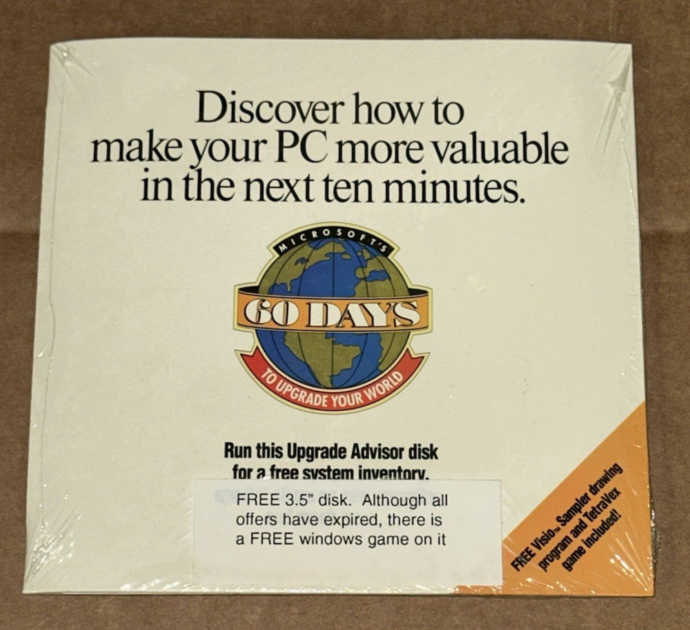 Microsoft Windows Upgrade Advisor Disk CD‑ROM System Inventory Sealed 098-51302