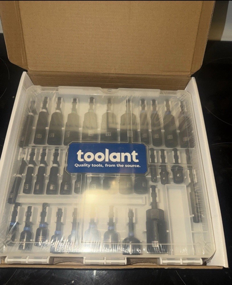 Toolant Magnetic Nut Driver Set SAE Metric Impact Drill Socket Bit Set w Case