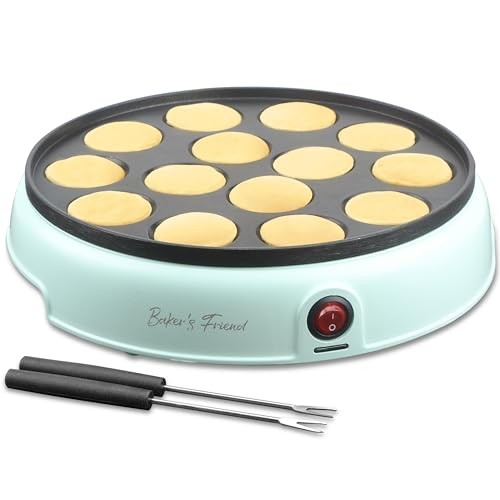 Mini Pancakes Maker Machine, Dutch Mini Pancake Dutch Pancake Griddle (Aqua)
