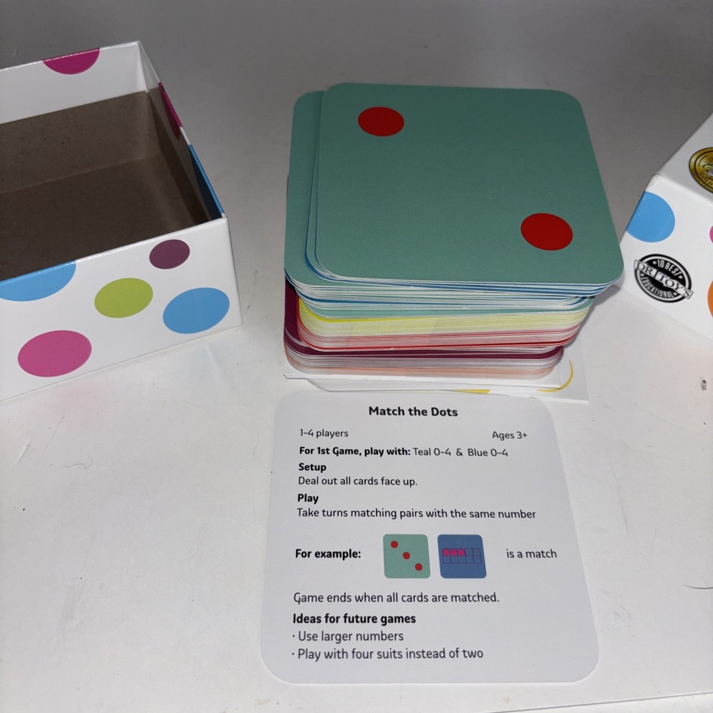 Tiny Polka Dot Game Educational Math Learning Card Game, Kids 3-8