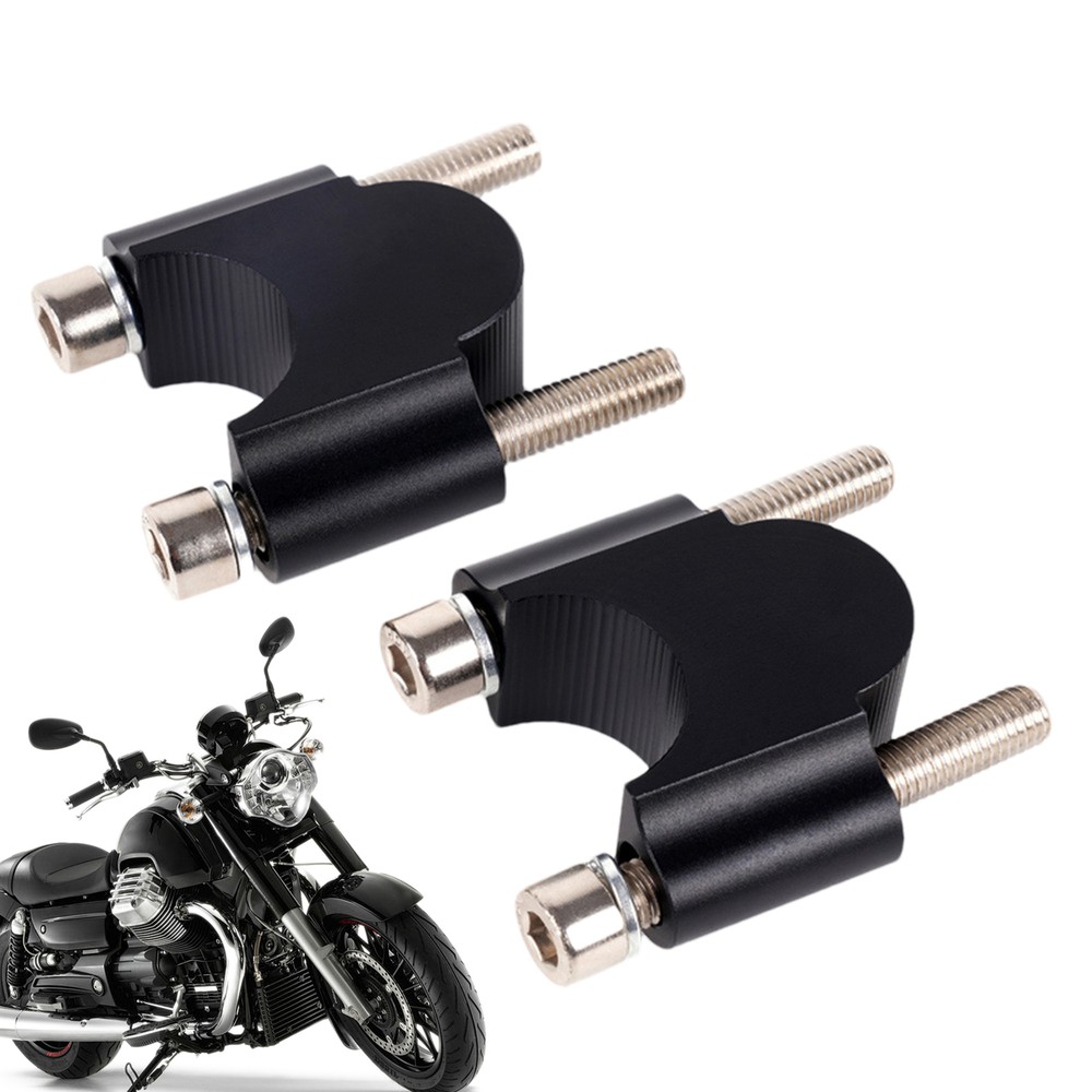 Motorcycle 28mm Handlebar Risers Handle Fat Bar Mount Clamp Black