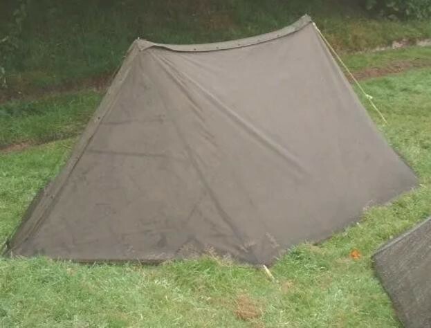 US Military Issue Shelter Half WASHED (EVERYTHING for 1 complete tent)