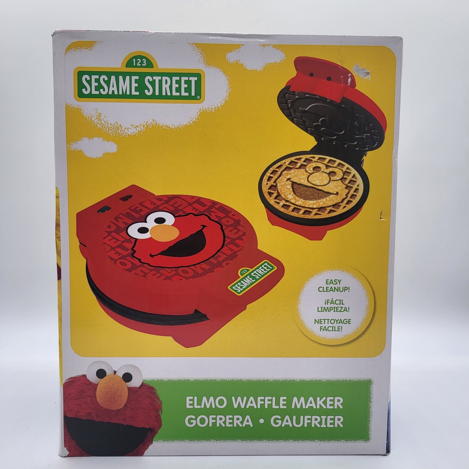 Sesame Street Elmo Waffle Maker Easy Cleanup Cook Light Indicator Stylish Design
