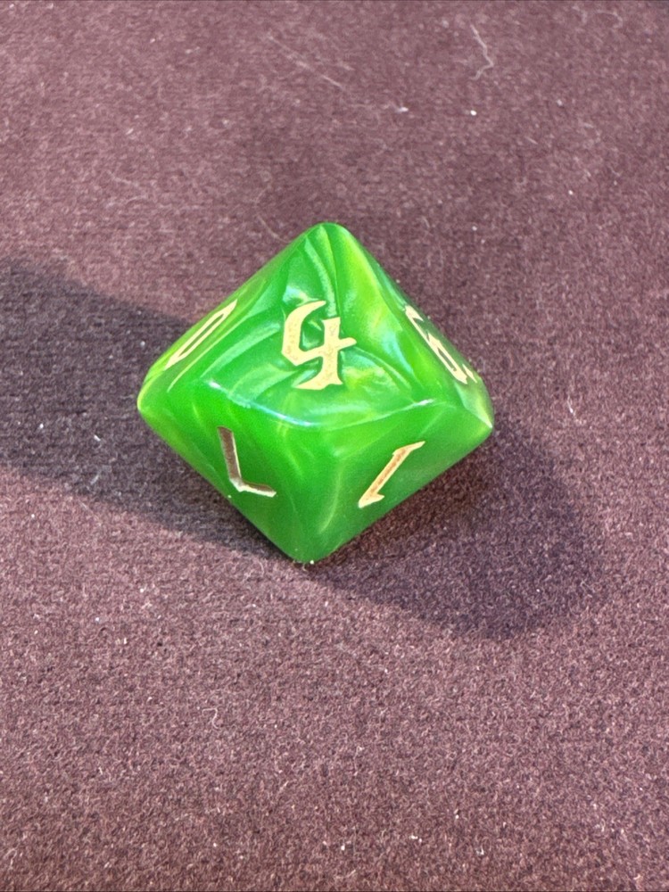 Green Marbled 7-Piece Acrylic Polyhedral Dice Set - RPG DND 7