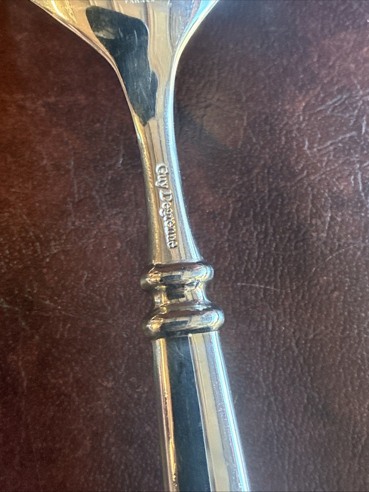 4 Guy Degrenne ABSOLU Glossy Stainless Flatware 8” Spoons