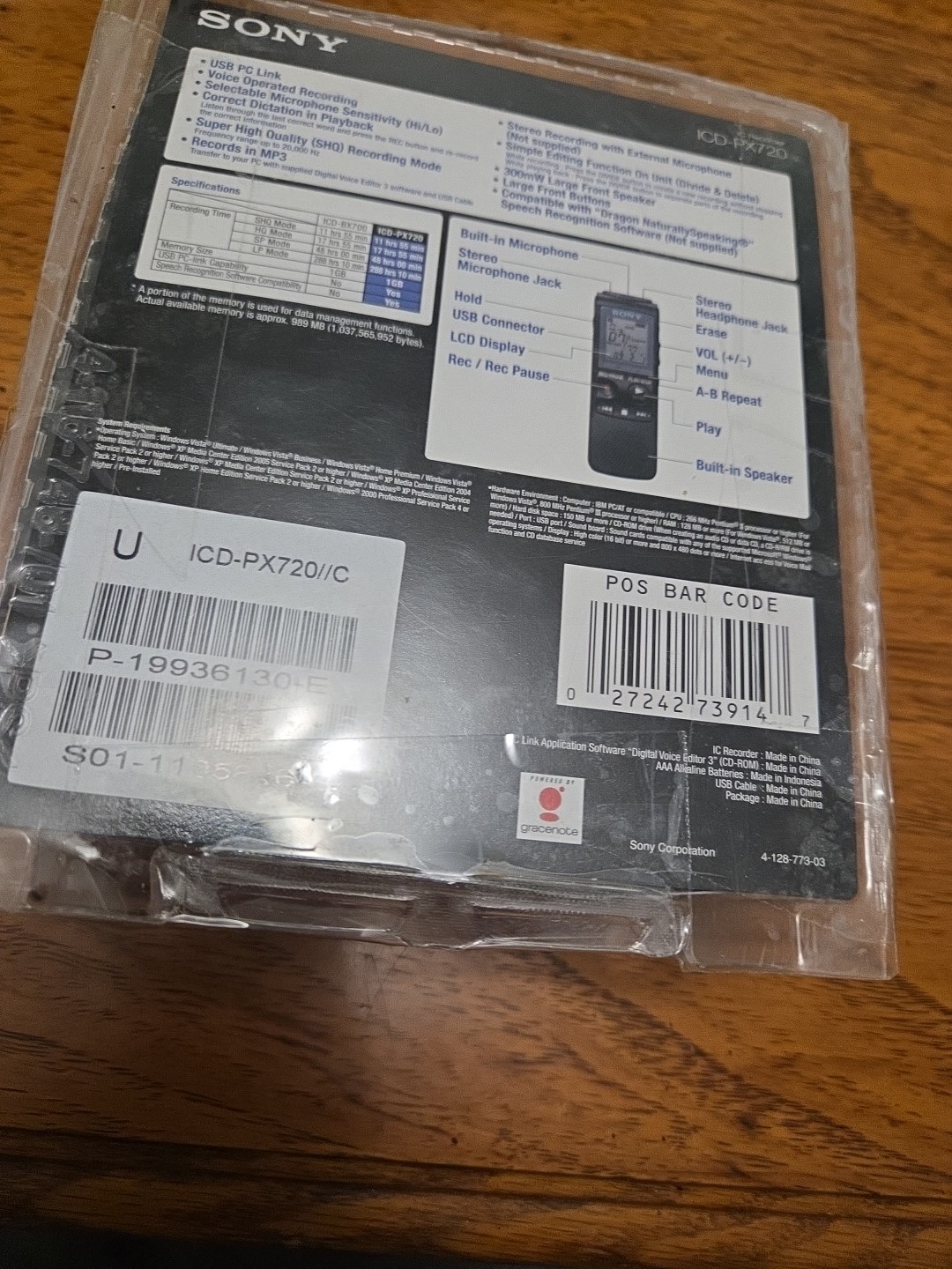 Sony ICD-PX720 Digital Voice Recorder New in a Sealed Unopened Box