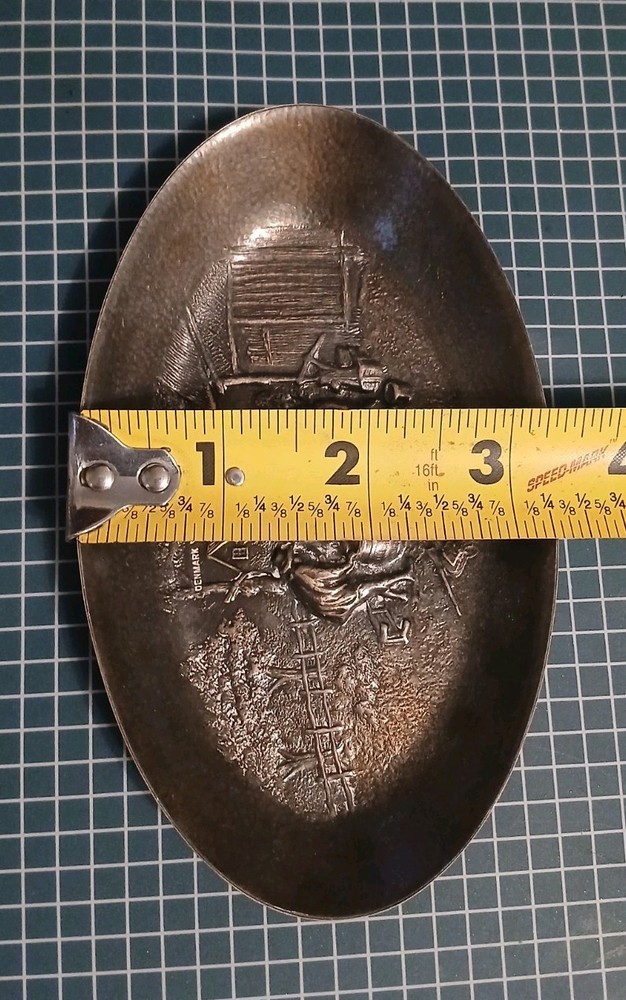 HANS JENSEN DENMARK REPOUSSE TRAY WITH COUNTRY SCENE SILVERPLATE