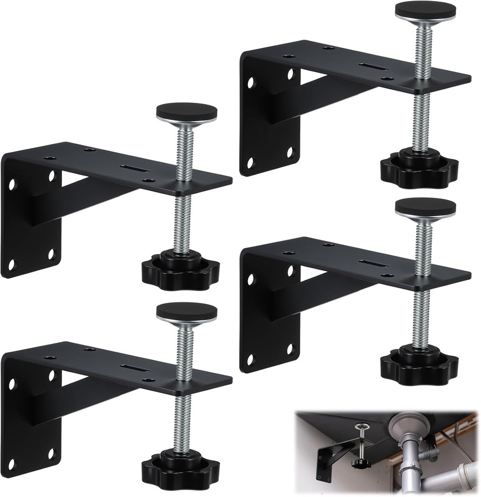 Black Undermount Sink Brackets Adjustable Support Repair Kit Heavy Duty 4 PCS