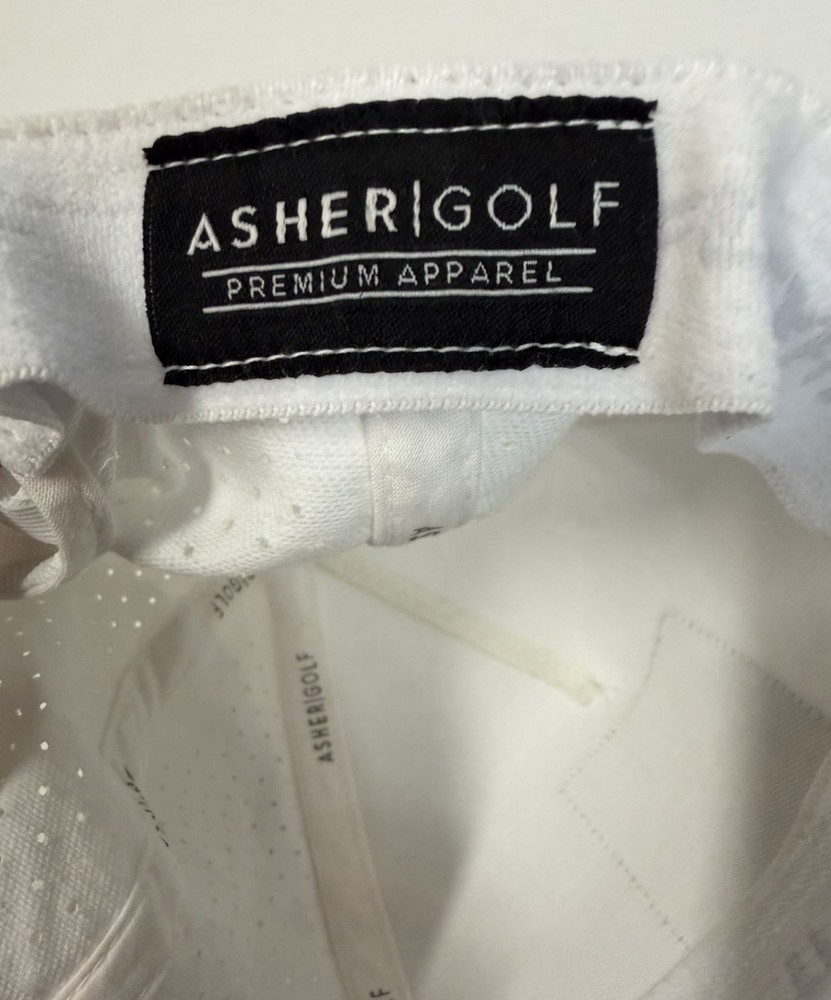 Thinking Birdie Making Bogey Patch 5 Panel White Players Snapback by Asher Golf