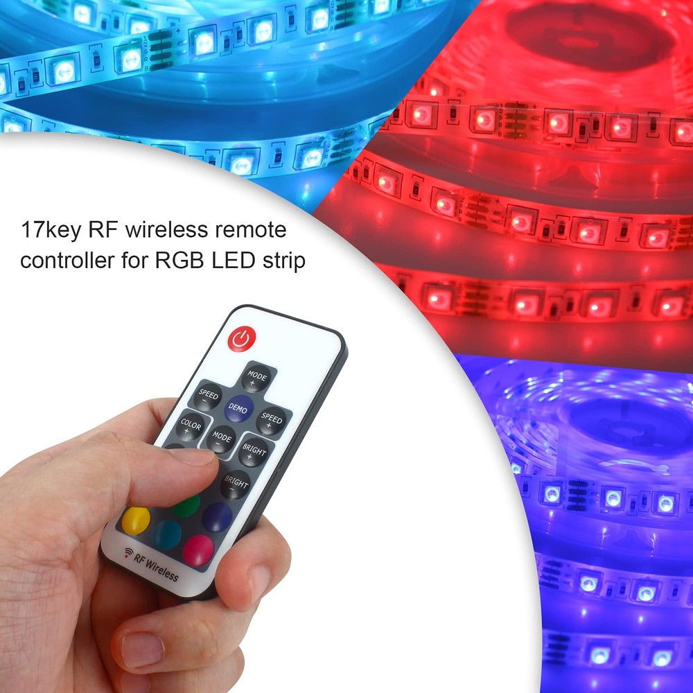RF Wireless Remote LED Controller,DC 5V-24V RGB Controller for 5050 3528 5630...