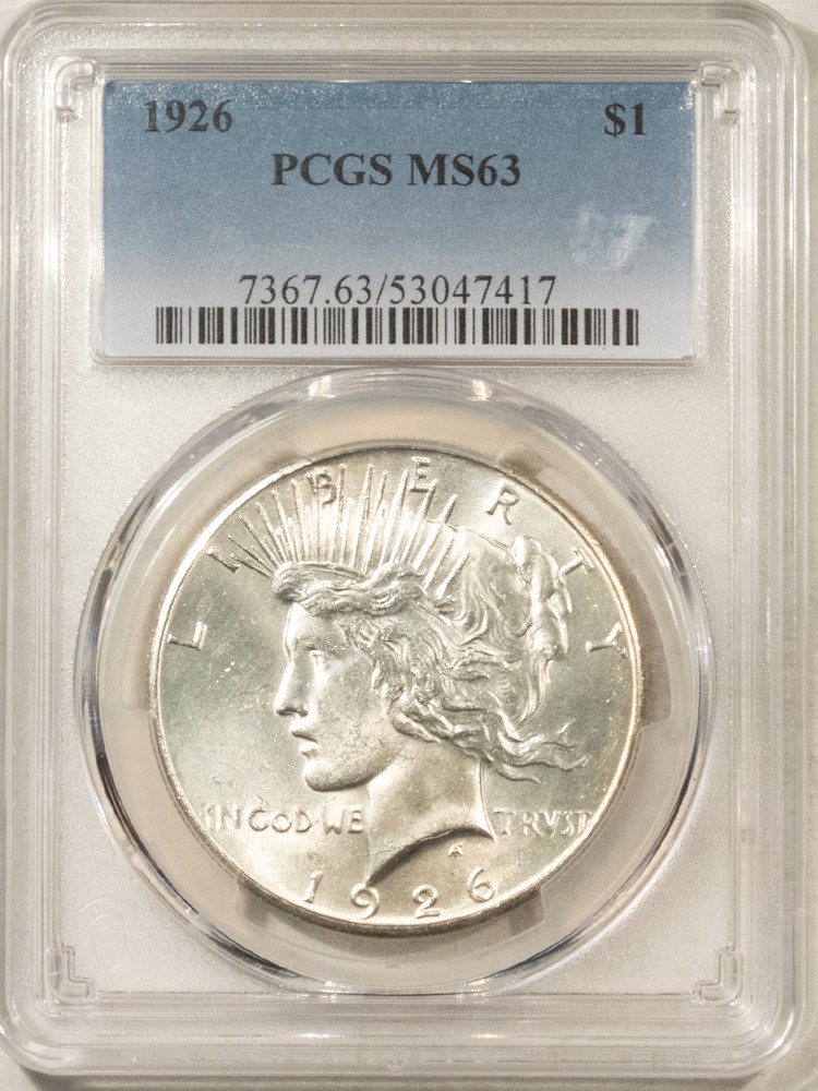 1926 $1 PEACE DOLLAR - PCGS MS-63 BLAST WHITE & CHOICE!