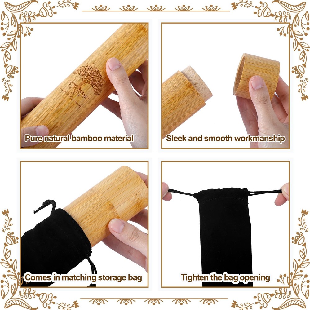Thyle 1 Set Bamboo Scattering Urns for Ashes 9'' x 2'' Light Brown