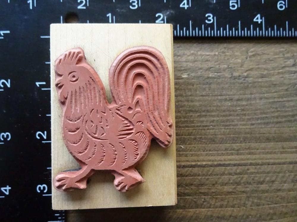 ROOSTER BIRD Rubber Stamp by STAMP FRANCISCO
