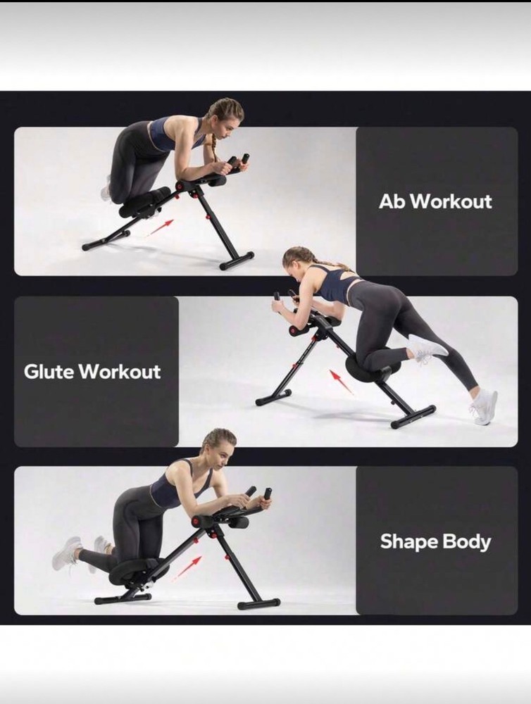 AUS Adjustable Foldable Ab Trainer Bench Core & Glute Workout Machine Home Gym