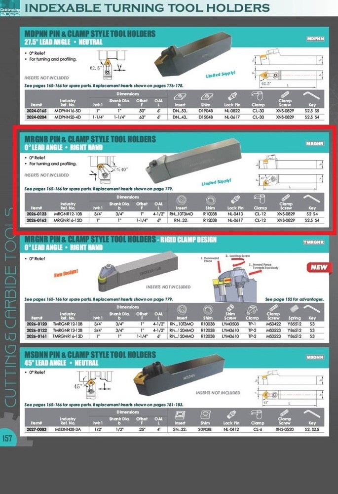 STYLE MRGNR 16-10D TURNING TOOL HOLDER (2026-0163)