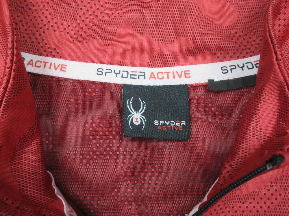 SPYDER 1/4 ZIP POLYESTER LIGHTWEIGHT JACKET RED & BLACK sz MEDIUM, M