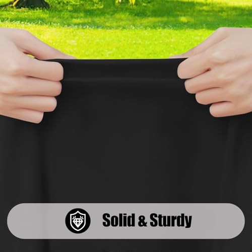 2 Pack Rectangle Picnic Table Cloth, Waterproof Elastic 6FT - 30" x 72" Black