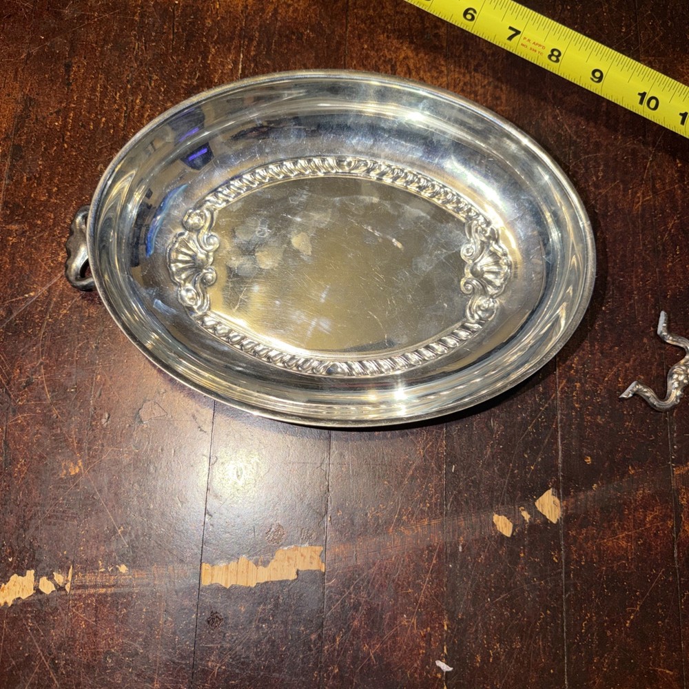 Vintage Silver Plated Serving Dish 12x9x1.5 Plus Extra Dish