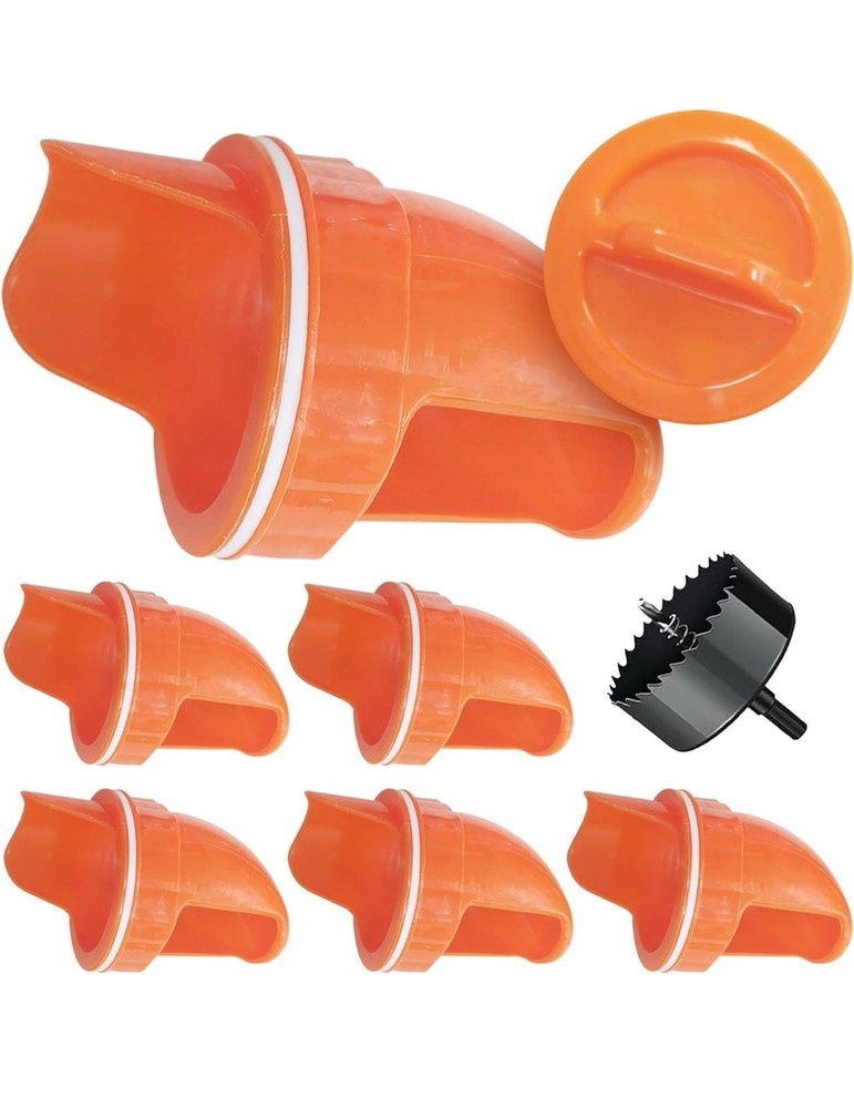 4Pack Durable Chicken Feeder Rain Proof Poultry Feeder Port Gravity Feed Kit