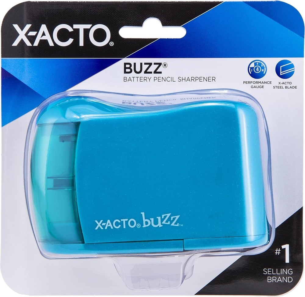 X-ACTO 16758 Buzz Battery Pencil Sharpener, Assorted Colors, 1 Count