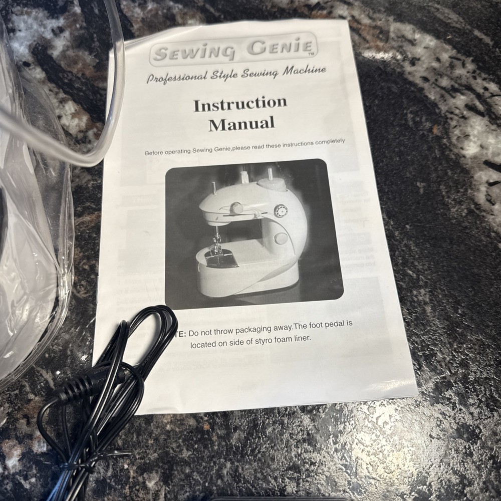 Sewing Genie Mini Sewing Machine With Bonus Mini-Stitcher EUC