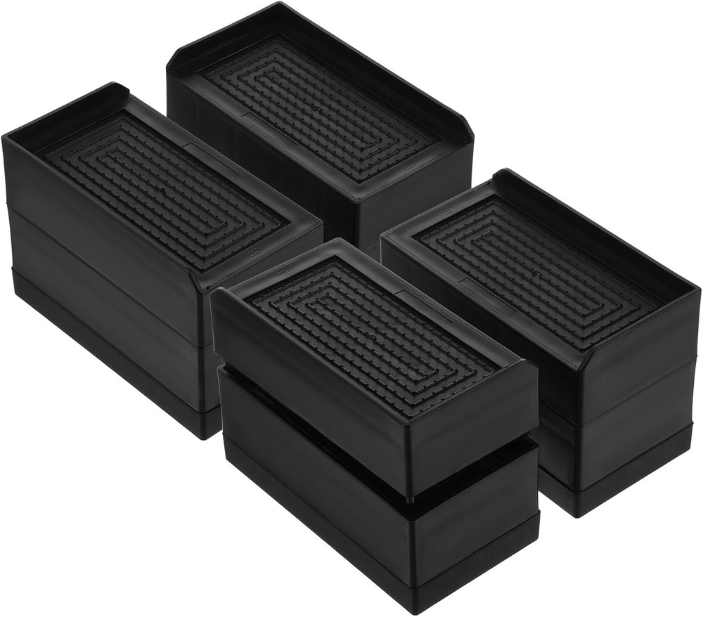 4Pack Rectangl Bed Risers 3 Inch Desk Riser Blocks L Shape Heavy Duty Adjusta