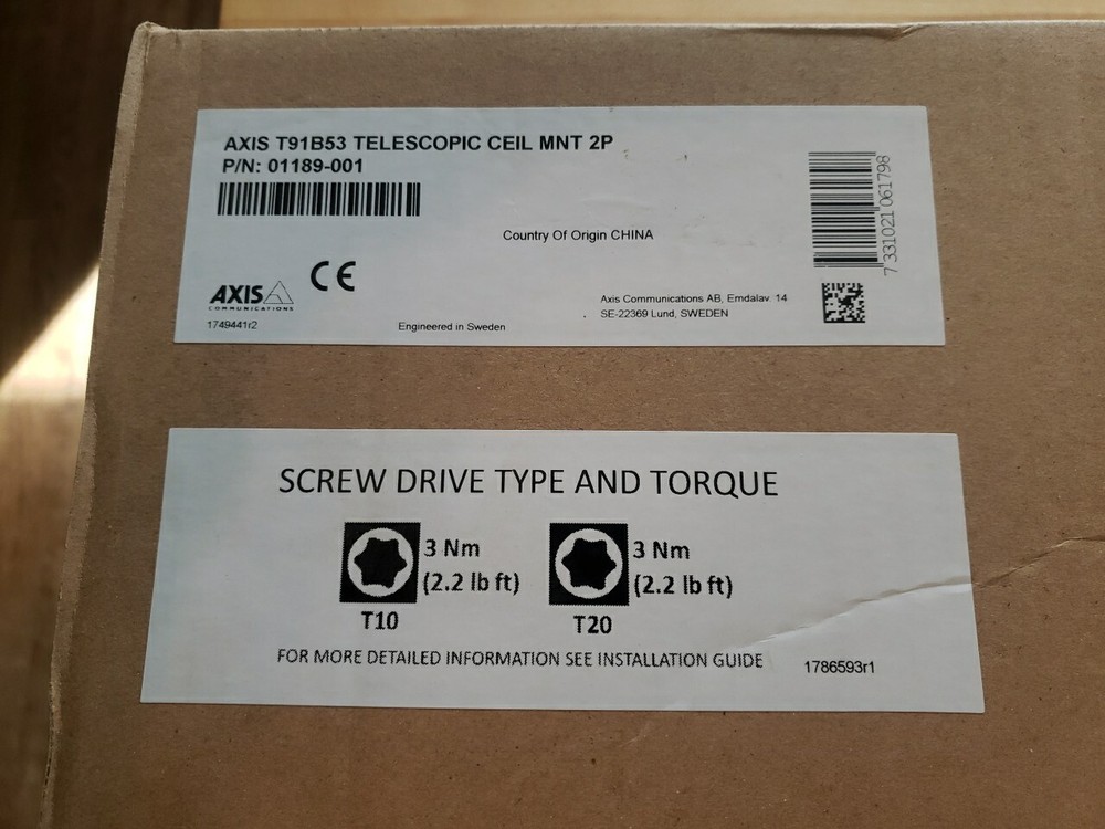 Axis Telescopic Ceiling Mount T91B53 (Sealed) 01189-001