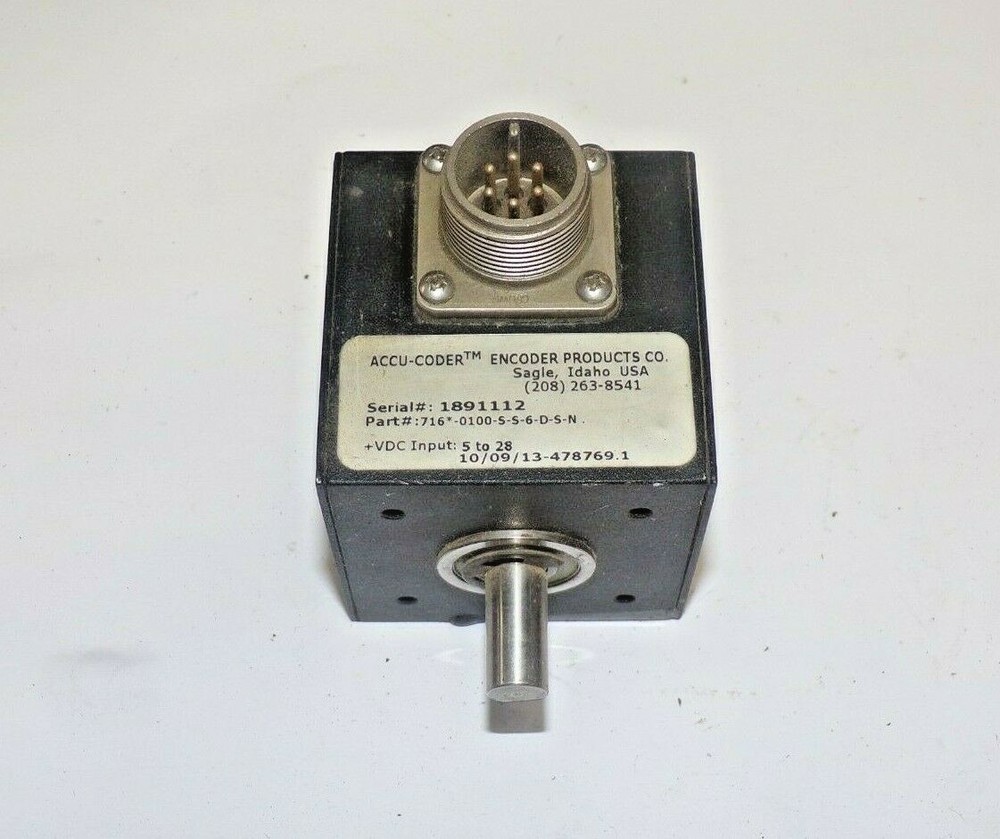 ACCU-CODE, INCREMENTAL SHAFT ENCODER, 716*-0100-S-S-6-D-S-N, 5-28V, DUAL SHAFT