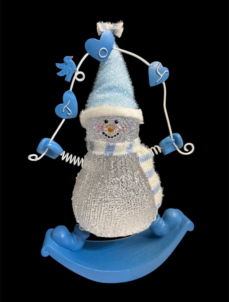 Holiday Sparkle Blinking Light Rocking Snowman