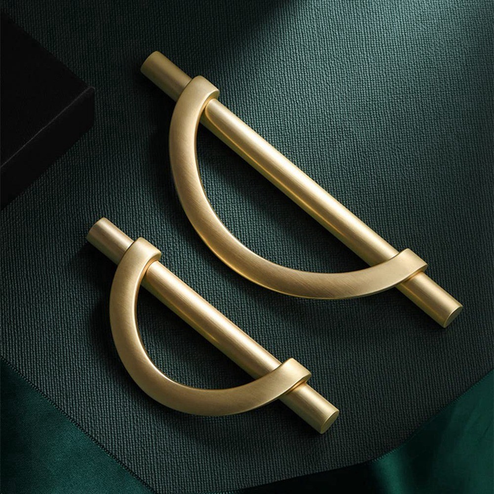 2Pcs Gold Cabinet Pulls Drawer Pulls Half Shape Cabinet Pulls Drawer7250