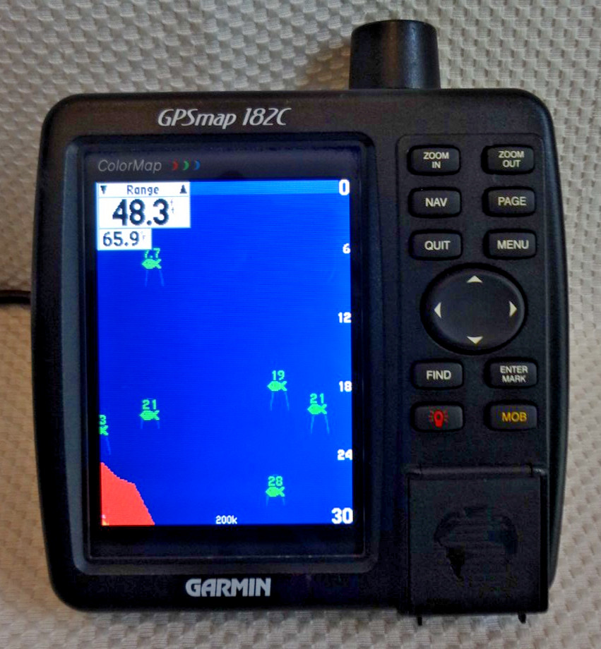 GARMIN GPSMAP 182C MARINE CHART PLOTTER FISHFINDER GPS w PWR ANTENNA KNOBS COVER