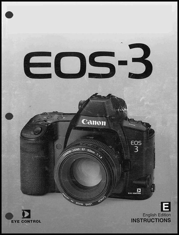 Canon EOS 3 Digital Camera User Instruction Guide  Manual
