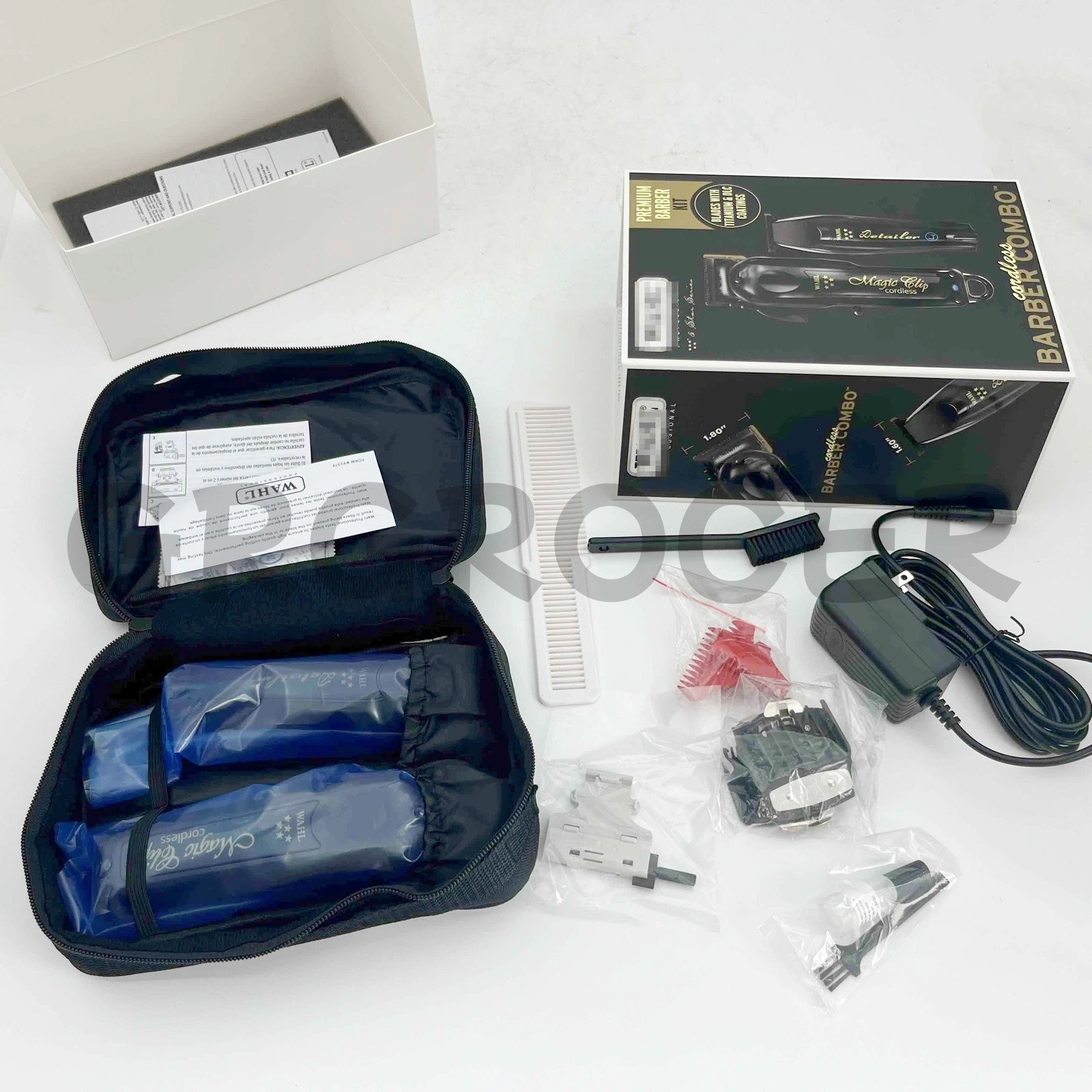 Wahl Cordless Barber Combo Black Magic Clip Clipper & Detailer Trimmer 3025397